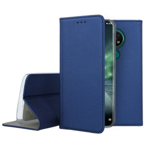 Кожен калъф тефтер и стойка Magnetic FLEXI Book Style за Nokia 5.4 син  